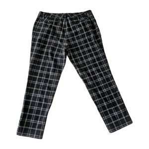 Worthington Black & White Plaid Ankle Crop Pants | Size 10 | Mid-Rise Skinny Fit